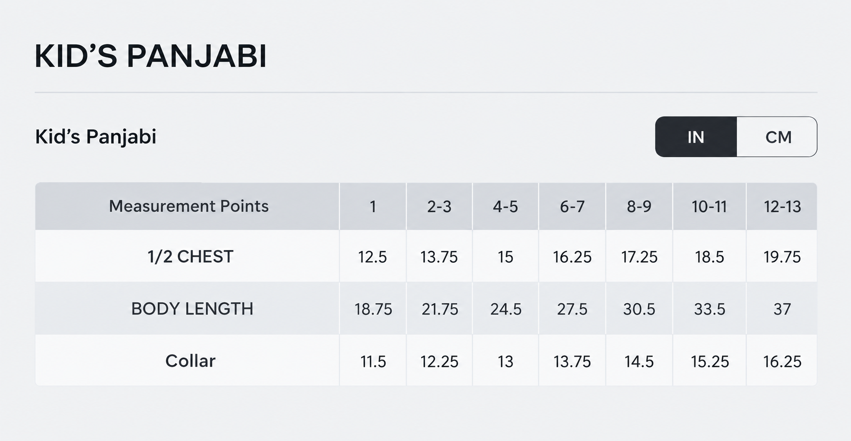 Size Guide